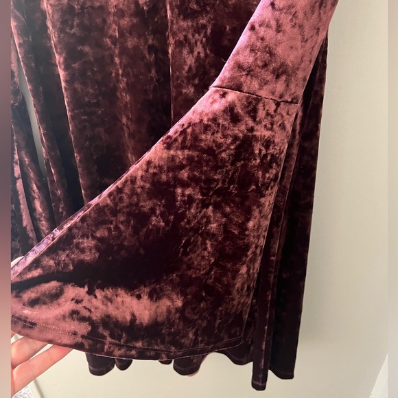 a.n.a Maroon Velvet Midi Dress - Picture 4 of 6